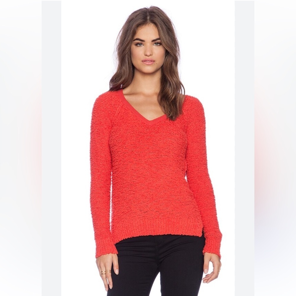 Sanctuary Teddy Bear Sweater In Aurora Red Size M